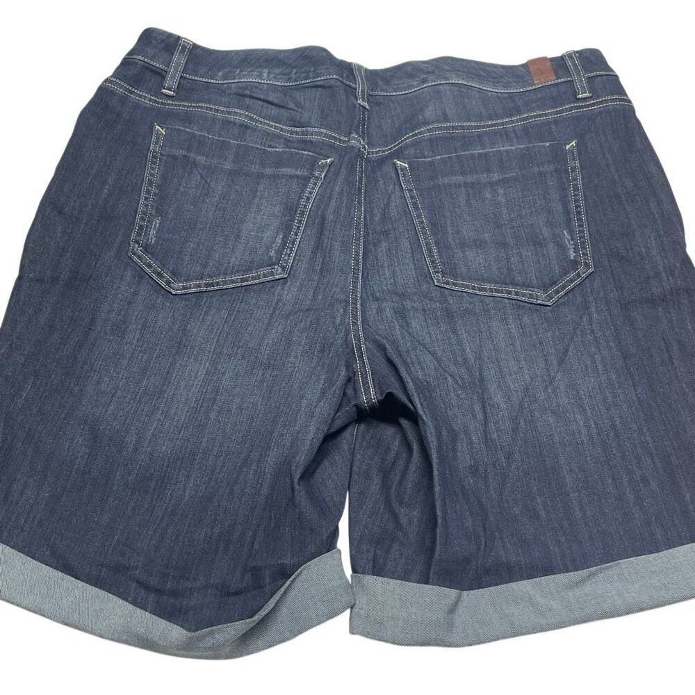 Simply Vera Dark Wash Slimming Stretch Bermuda Jean Shorts N0596 - Picture 2 of 7